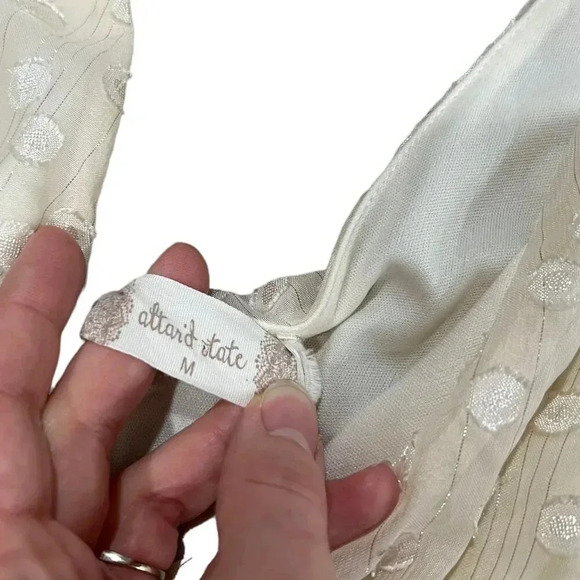 Altar’d State Cream Swiss Dot Mini Ruffle Dress M - Picture 4 of 5